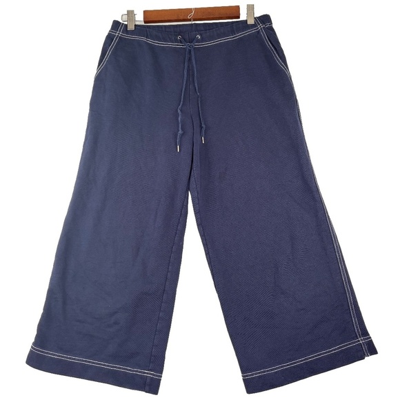 Lauren Ralph Lauren Women's Navy Capri Pull-On Knit Pants with Drawstring M - Picture 1 of 10